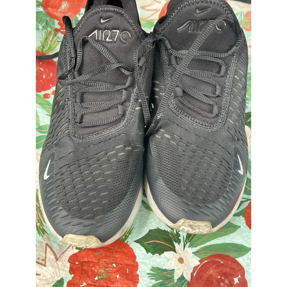 Nike Air Max 270 Black White Shoes Kids 7Y Multi AH8050-002‎ Excellent Condition
